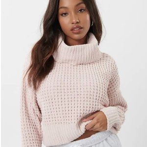 Garage Pink Chenille Turtleneck Sweater XS